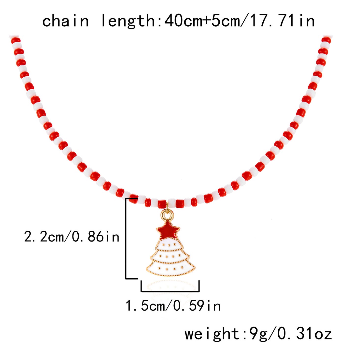 Women's Beaded Fashionable Christmas Tree Santa Claus Necklaces
