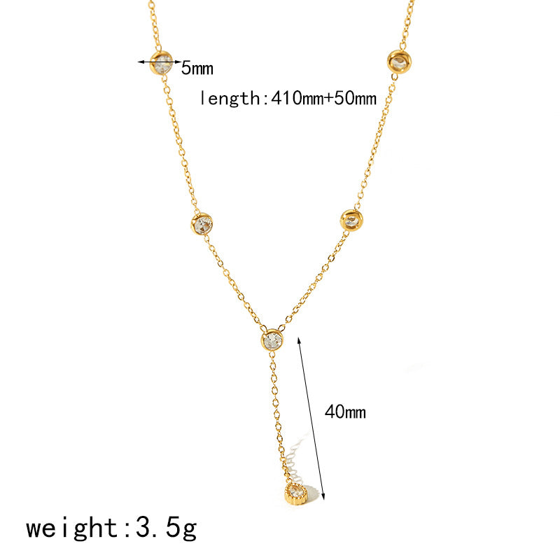 Zircon Titanium Steel High-grade Light Luxury Stainless Clavicle Necklaces