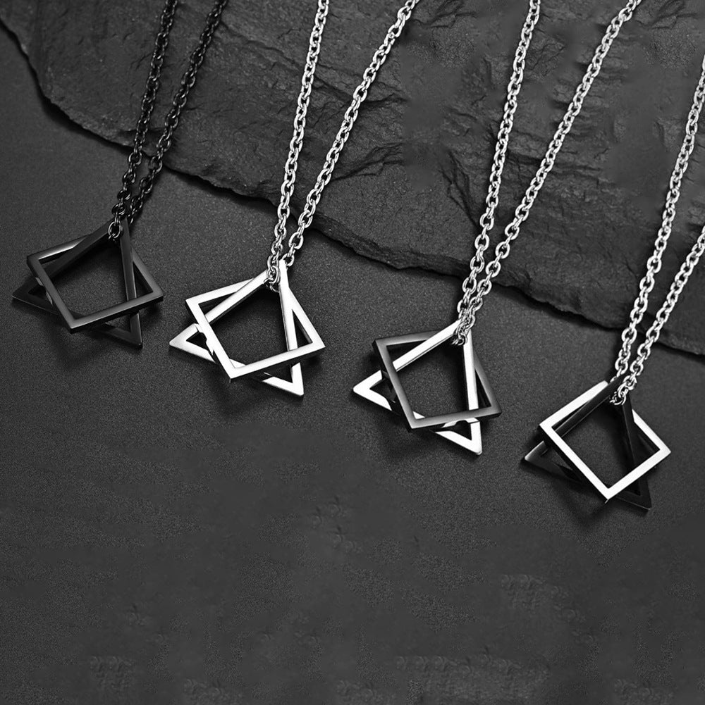 Women's & Men's Sweater Geometric Triangle Chain High-grade Suit Couple Necklace