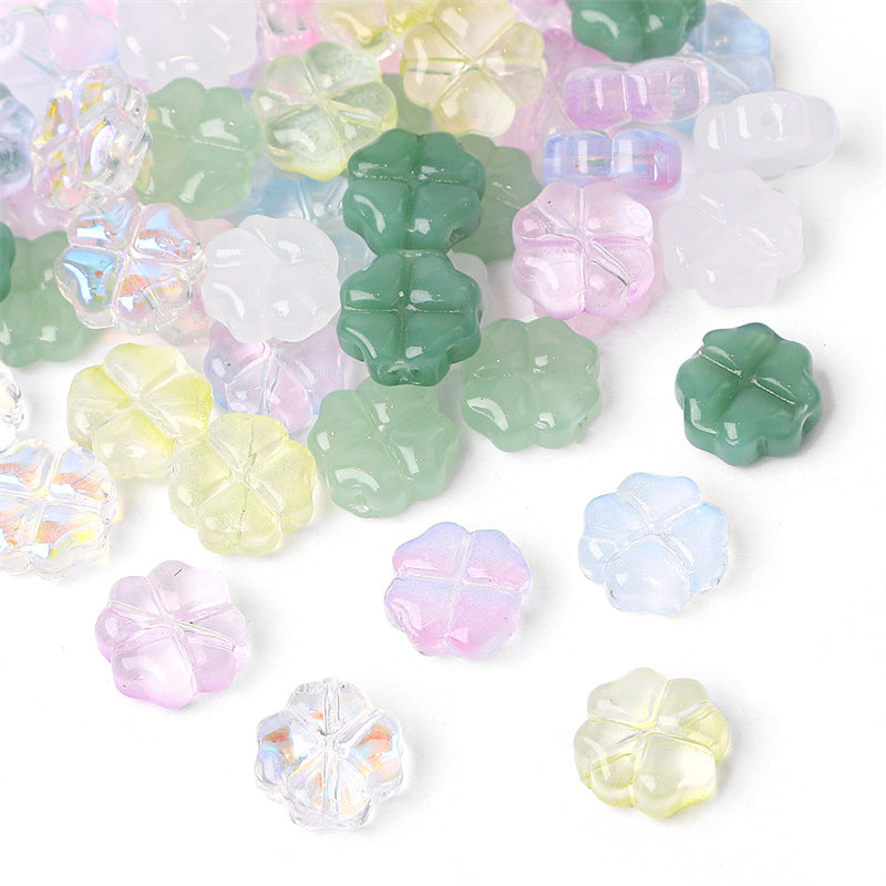 Beautiful Clover Flat Beads Scattered Handmade Jewelry Accessories