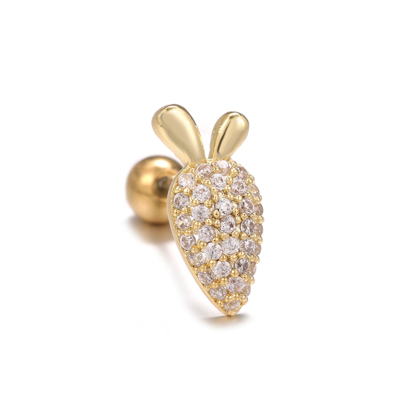 Mori Style Fresh Zircon Flower Ear Bone Stainless Steel Fine Stud Earrings
