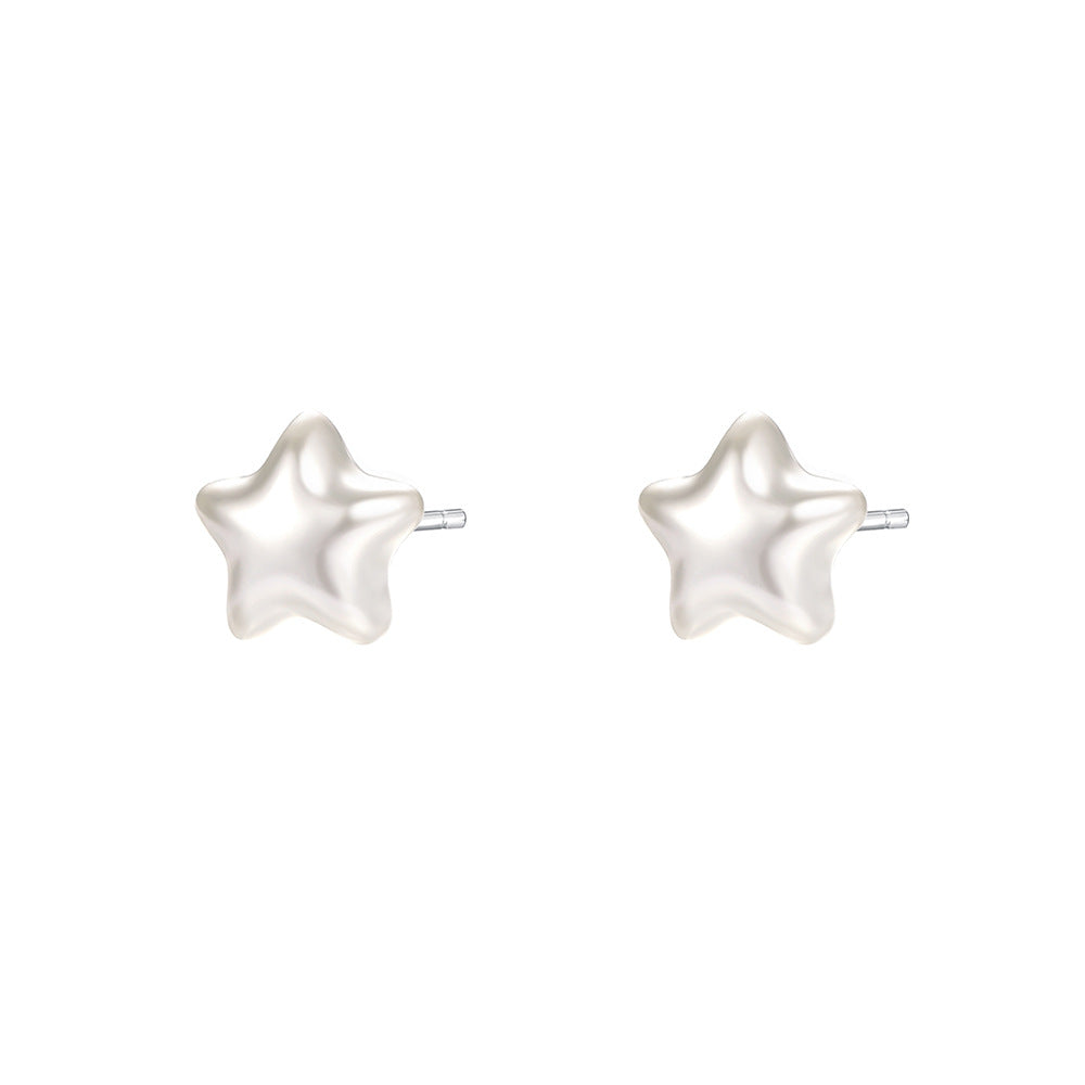 Sterling Sier Micro Inlaid Pearls Cute Earrings