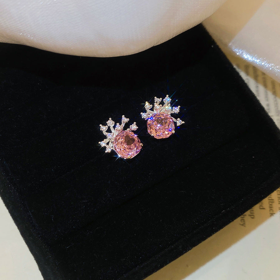 Korean Style Zircon Pearl Cold Simple Elegant Light Luxury Stud Earrings