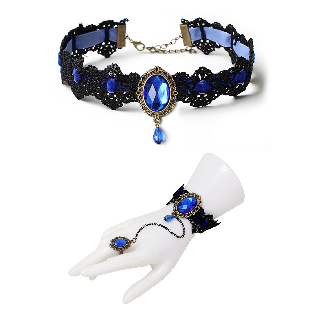 Gothic Dark Style Lace Combination Unique Design Jewelry Set