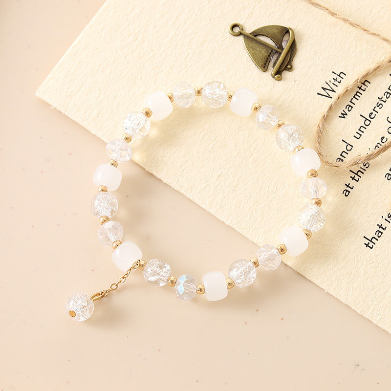 Graceful Crystal Super Moonstone Couple Girlfriends Bracelet