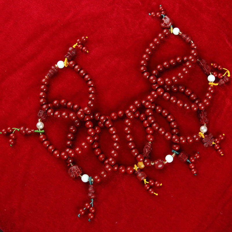 Women's Single Circle Multi Life Red Five Gods Of Bracelet