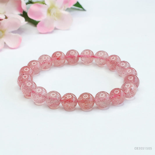 Natural Strawberry Crystal Colored Gems Live Bracelets