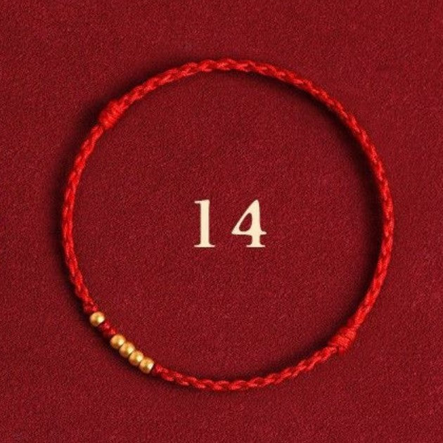 Law Alluvial Gold Lucky Beads Hand-woven Bracelets