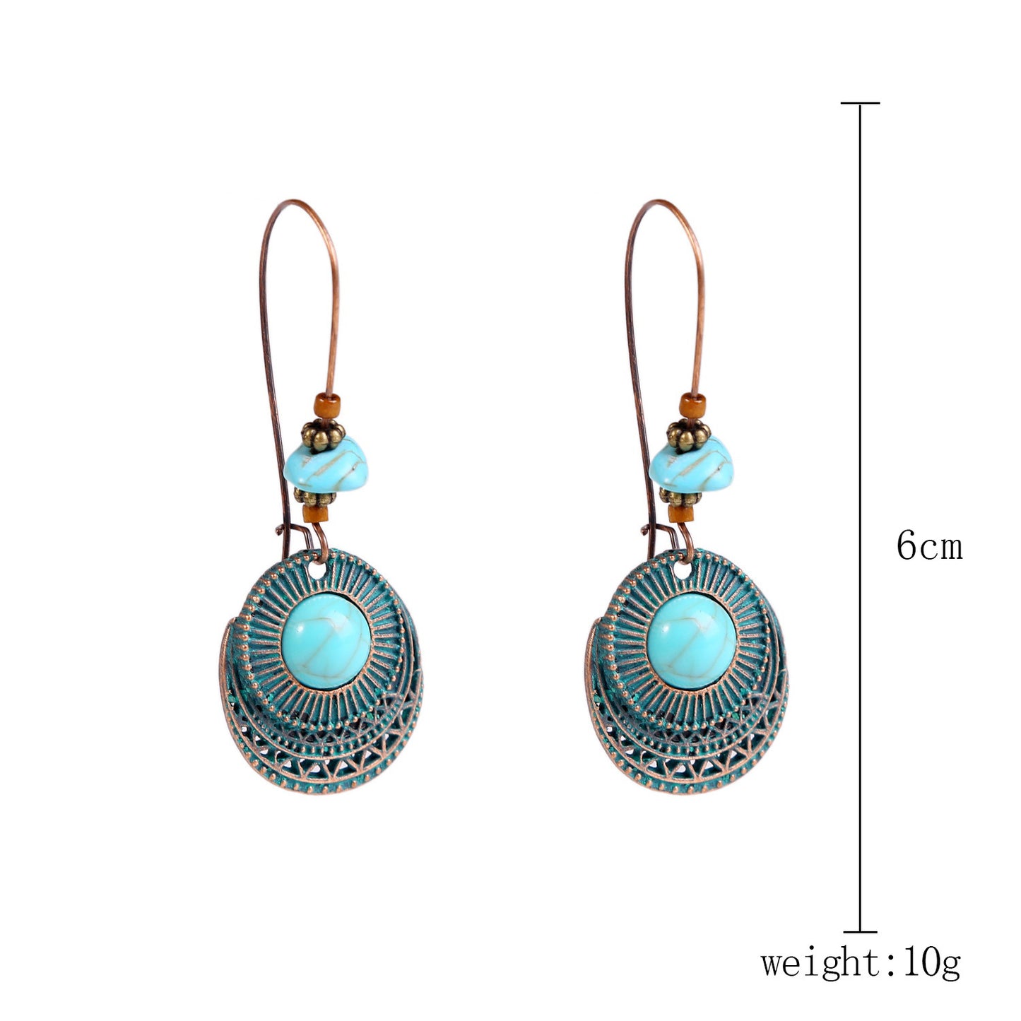 Women's Turquoise High-grade Retro Ethnic Style Fashion Earrings