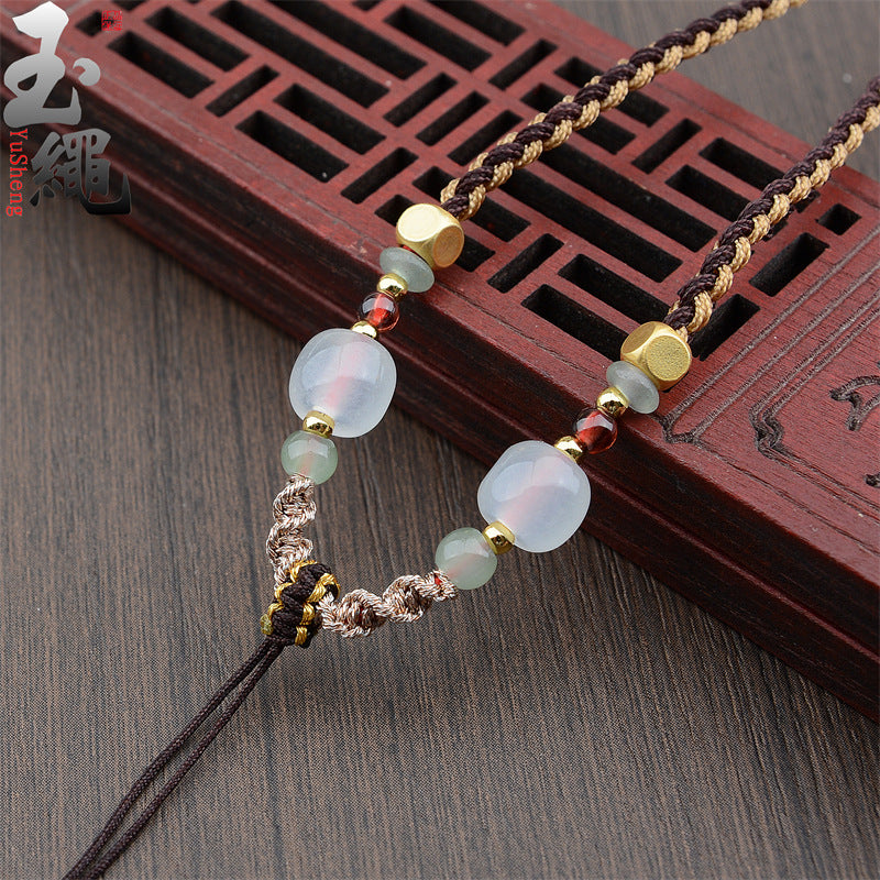 Comfortable Rope Emerald Jade Hand-woven Aventurine Necklaces