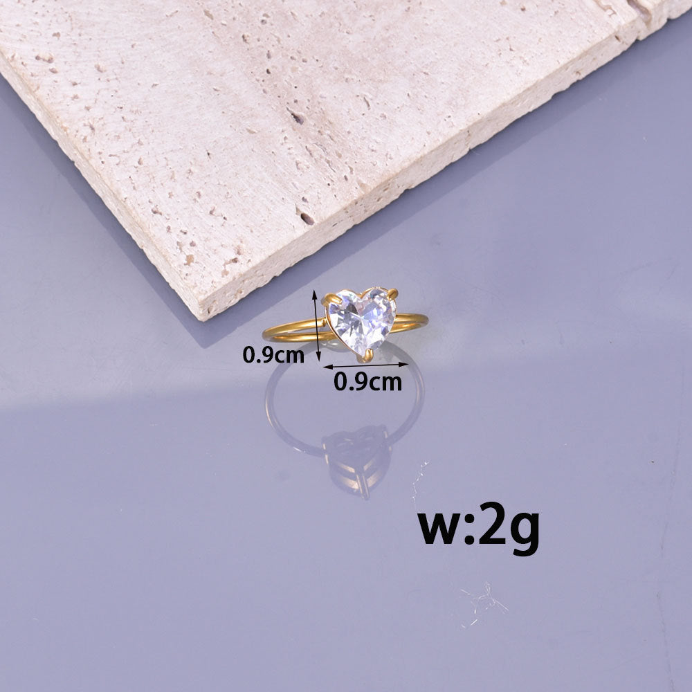 Extravagant Love Heart Diamond Female Elegant Graceful Rings