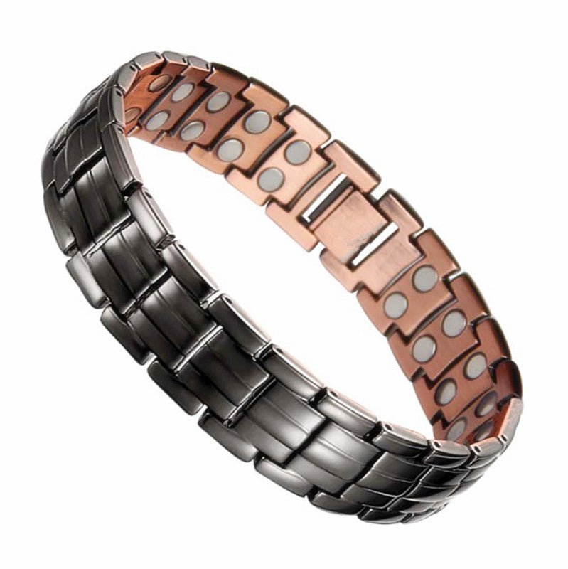 Women's & Men's Bronze Magnet Striped Fashion Full Series Bracelet