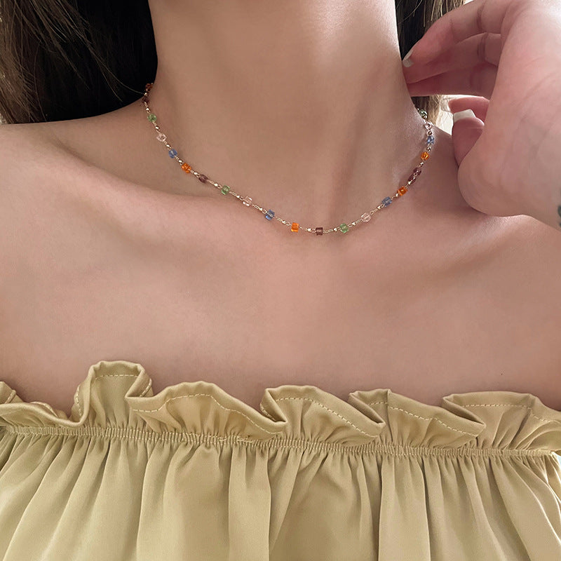 Colorful Niche Female Fashion Clavicle Chain Simple Neck Necklace