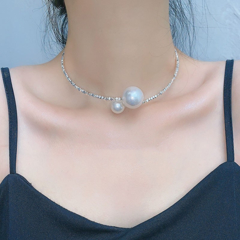 Pieces Of Sier Pearl Opening Light Luxury Minority Personalized Clavicle Necklaces