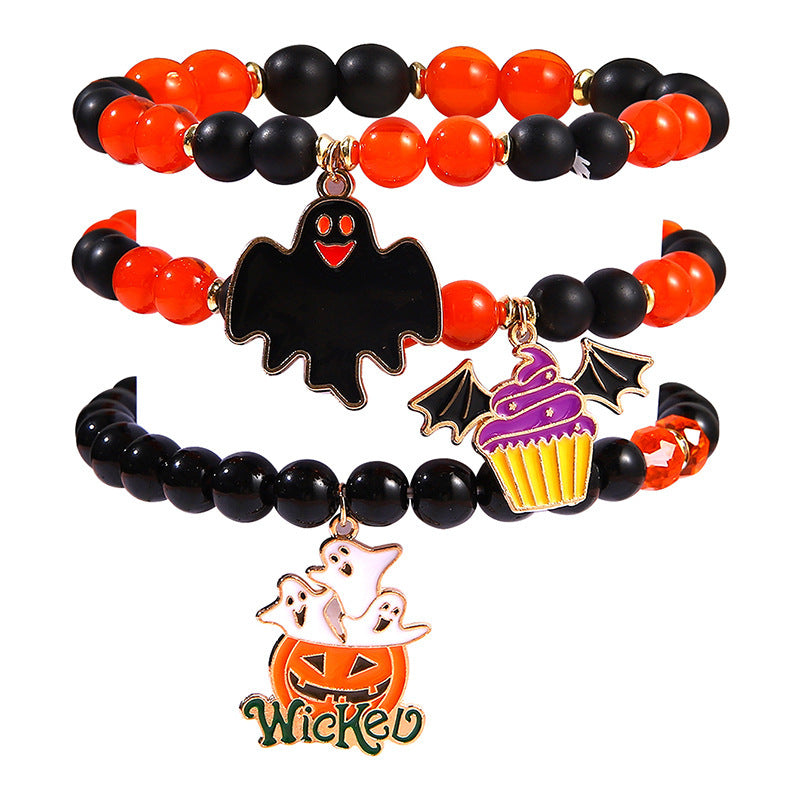 Horror Atmosphere Bat Ghost Festival Dress Up Beads Bracelets