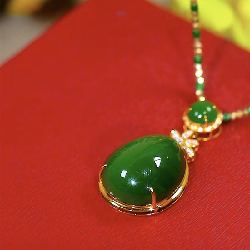 Jade Old Materials Opal Line Sky Necklace