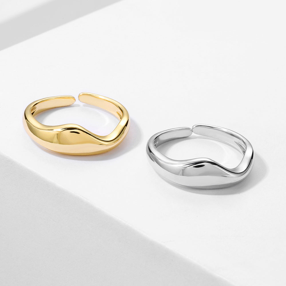 Design Simple Opening Adjustable Tide Arc Rings