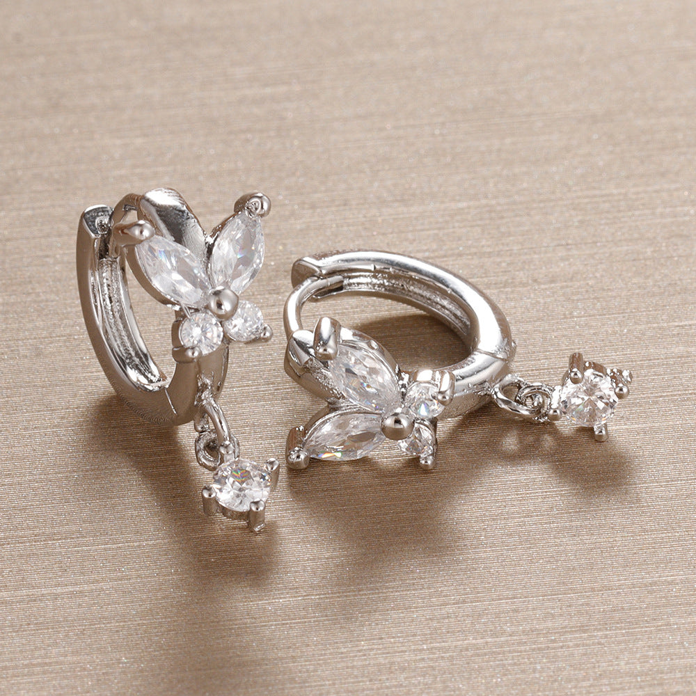 High-grade Micro Inlaid Zircon Circle Ear Earrings