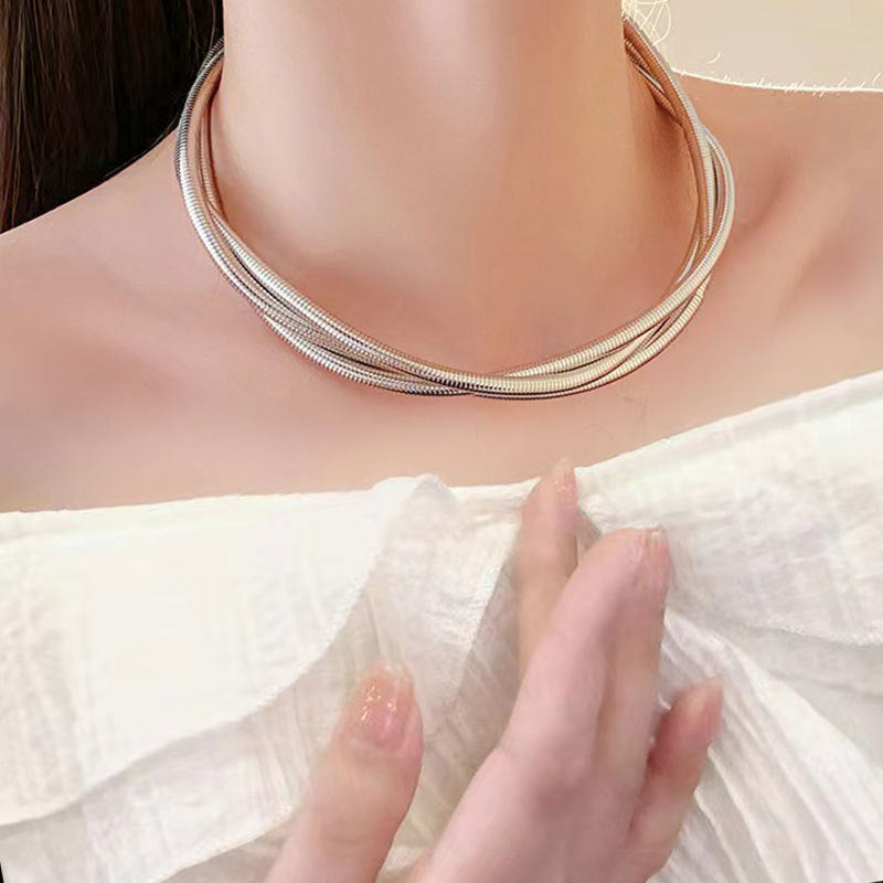 Winding Spring Light Luxury High-grade Metal Necklaces