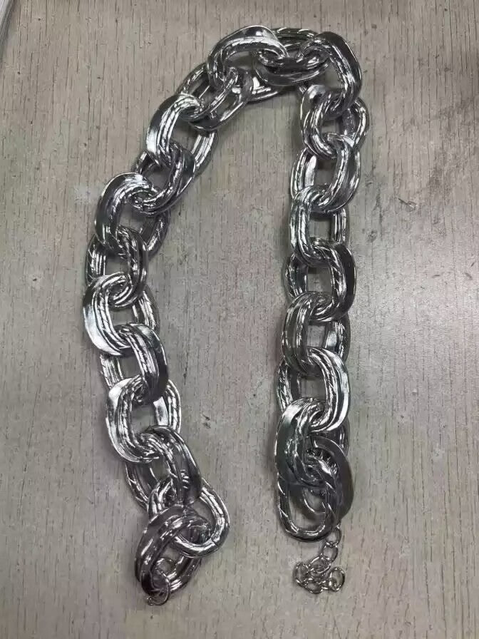 Hop Style Punk Rock Thick Chain Exaggerated Hemp Surface Metal Necklaces