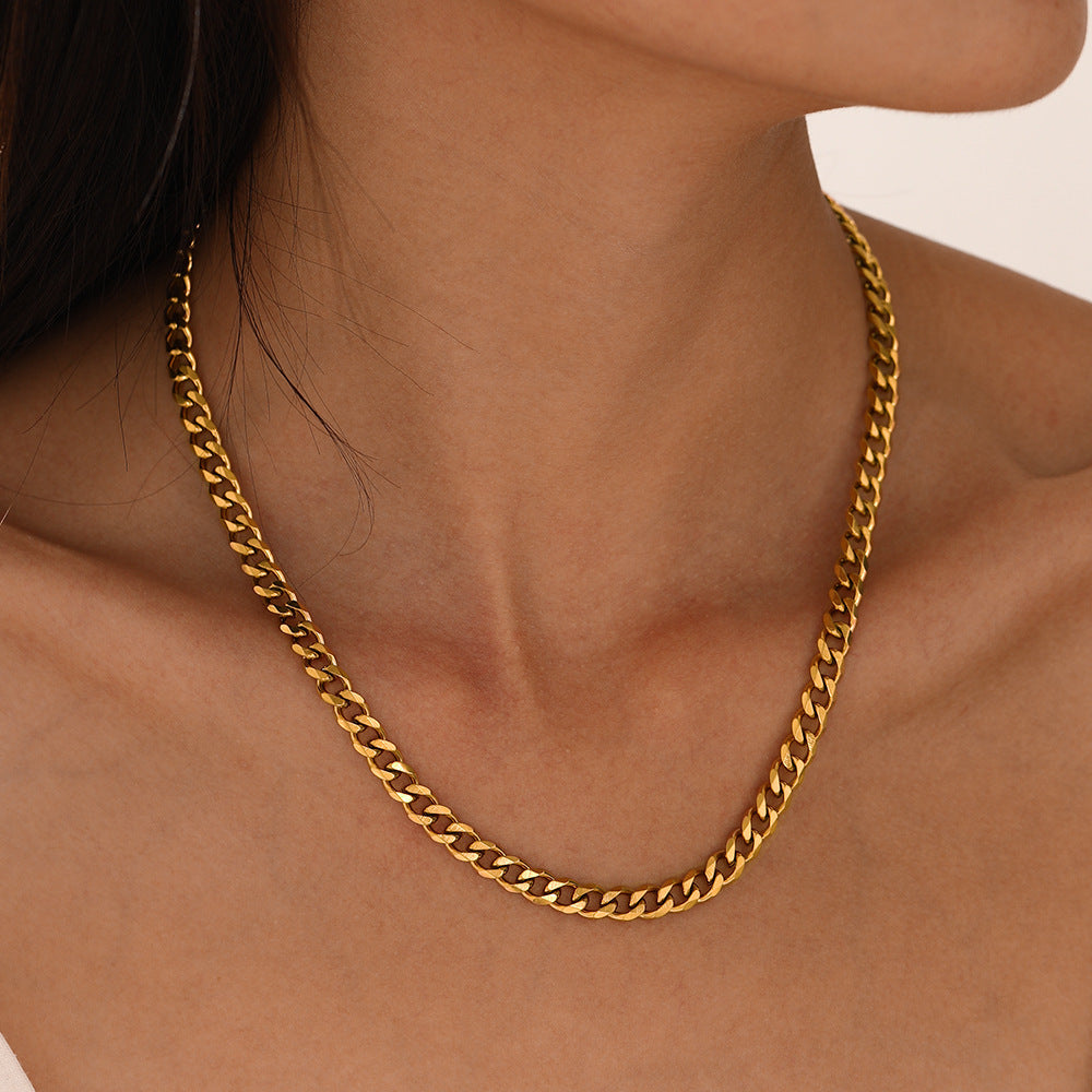 Women's Cuban Fashion Minority Design Gold Plated Necklaces