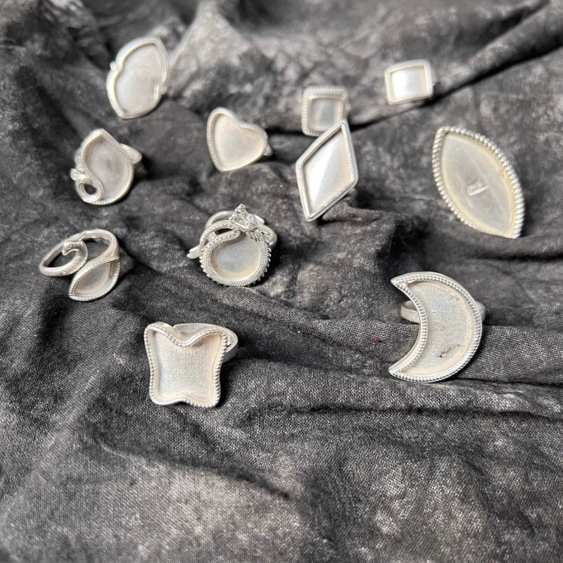Distressed Ethnic Style Handmade Old Sier Miao Ring