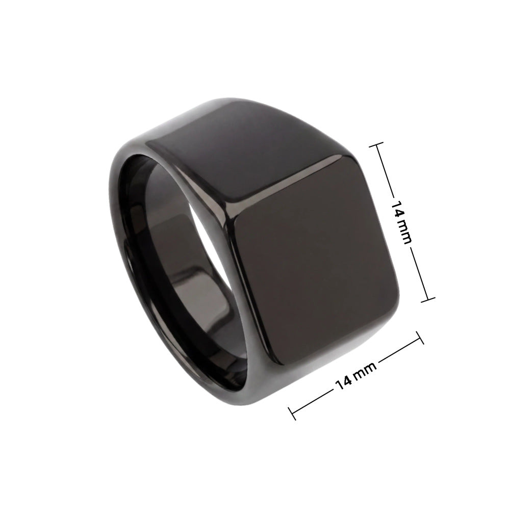 Steel Stainless Can Carve Writing Design Laser Rings
