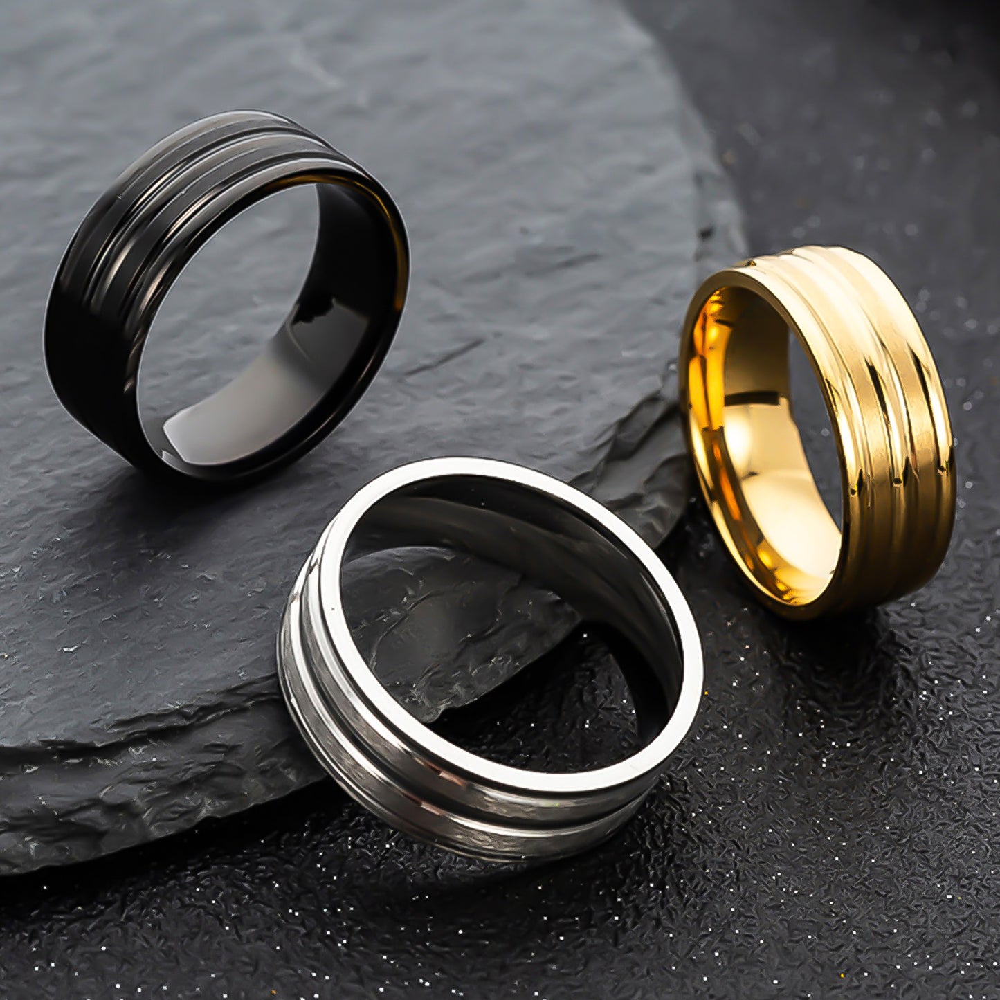 Comfortable Men's Steel Frosted Simple Fashion Rings
