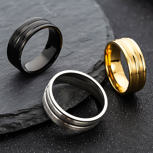 Comfortable Men's Steel Frosted Simple Fashion Rings