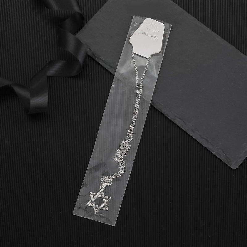Women's & Men's Hexagram Hip Hop Niche Design Light Luxury Necklace