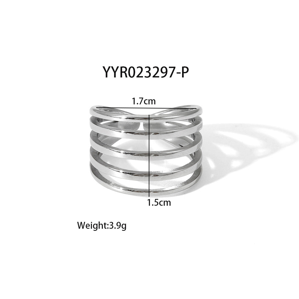 Open Titanium Steel Finger Decoration Irregular High-grade Rings