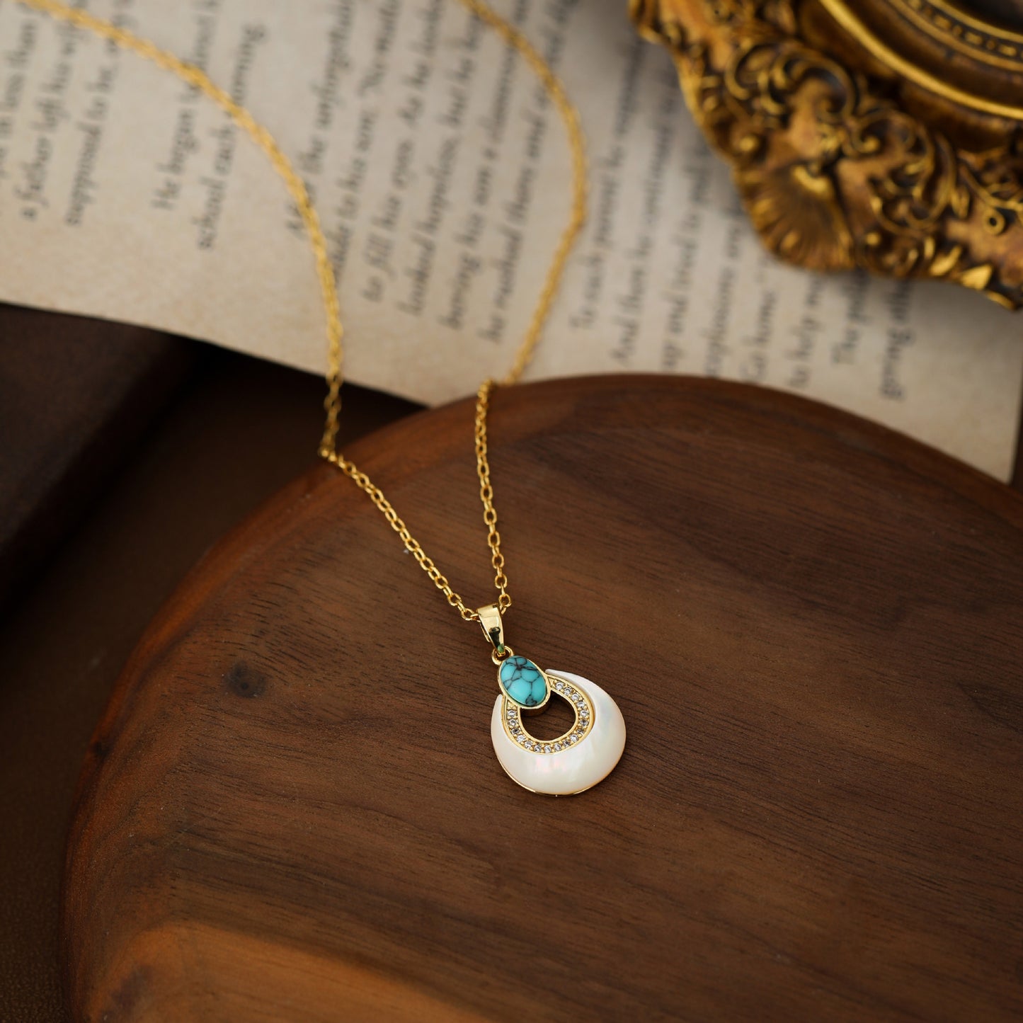 Fritillary High-grade Blue Turquoise Clavicle Chain Fashion Earrings