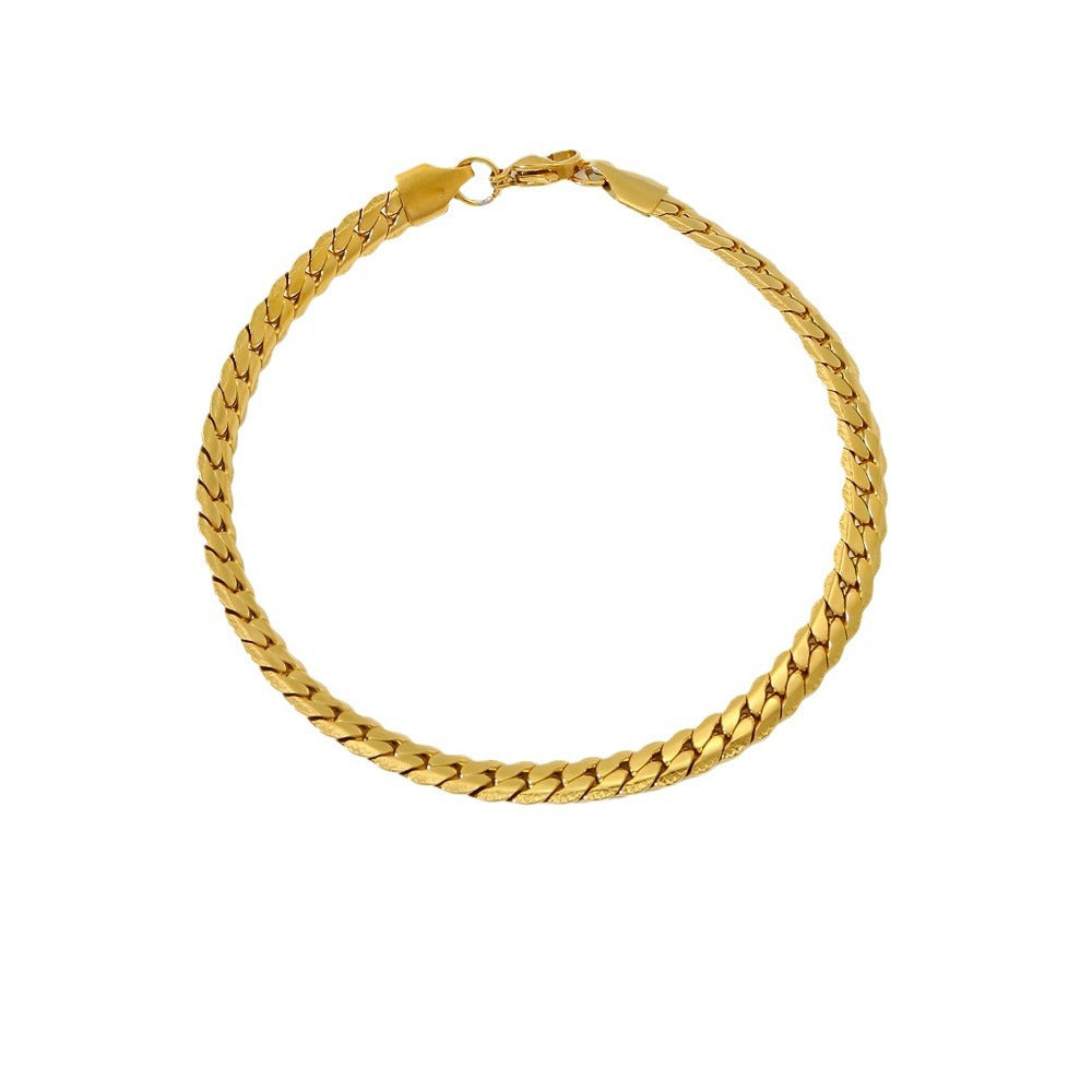 Encrypted Embossed Does Not Fade Niche Personality Electroplated Unisex Bracelet