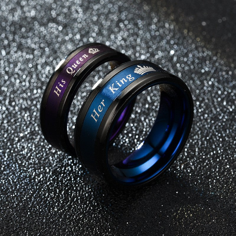 Fashion Ornament Mixed Color Blue Purple Rings