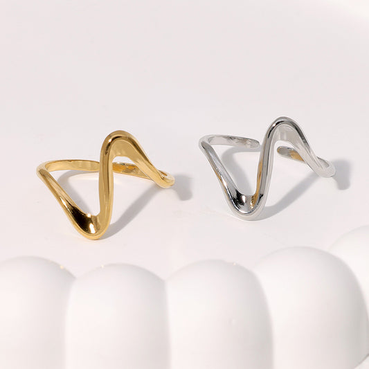 Stainless Steel Open Female Niche Design Minimalist Rings