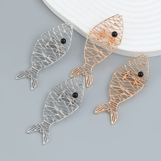 Heart Simple Hollow Alloy Tropical Fish Earrings