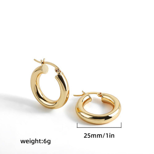 Steel Golden Smooth Hollow Simplicity Exaggeration Earrings