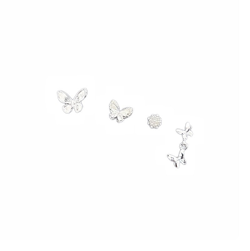 Refined Simple Small Butterfly Pearl Bud Elegant Everyday Joker Rings