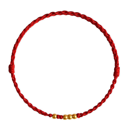 Law Alluvial Gold Lucky Beads Hand-woven Bracelets