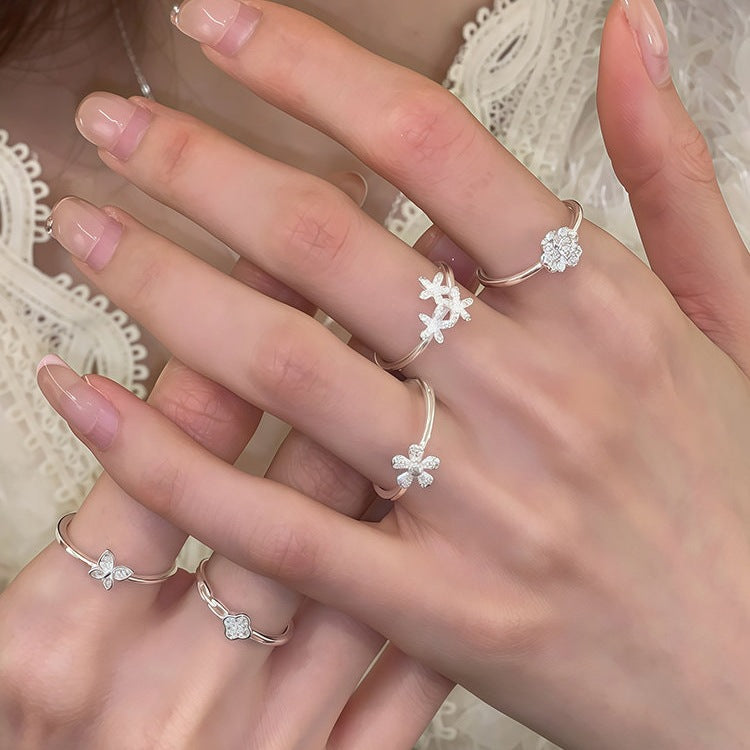 Women's Fashion Twin Elegant Open Style Index Ring