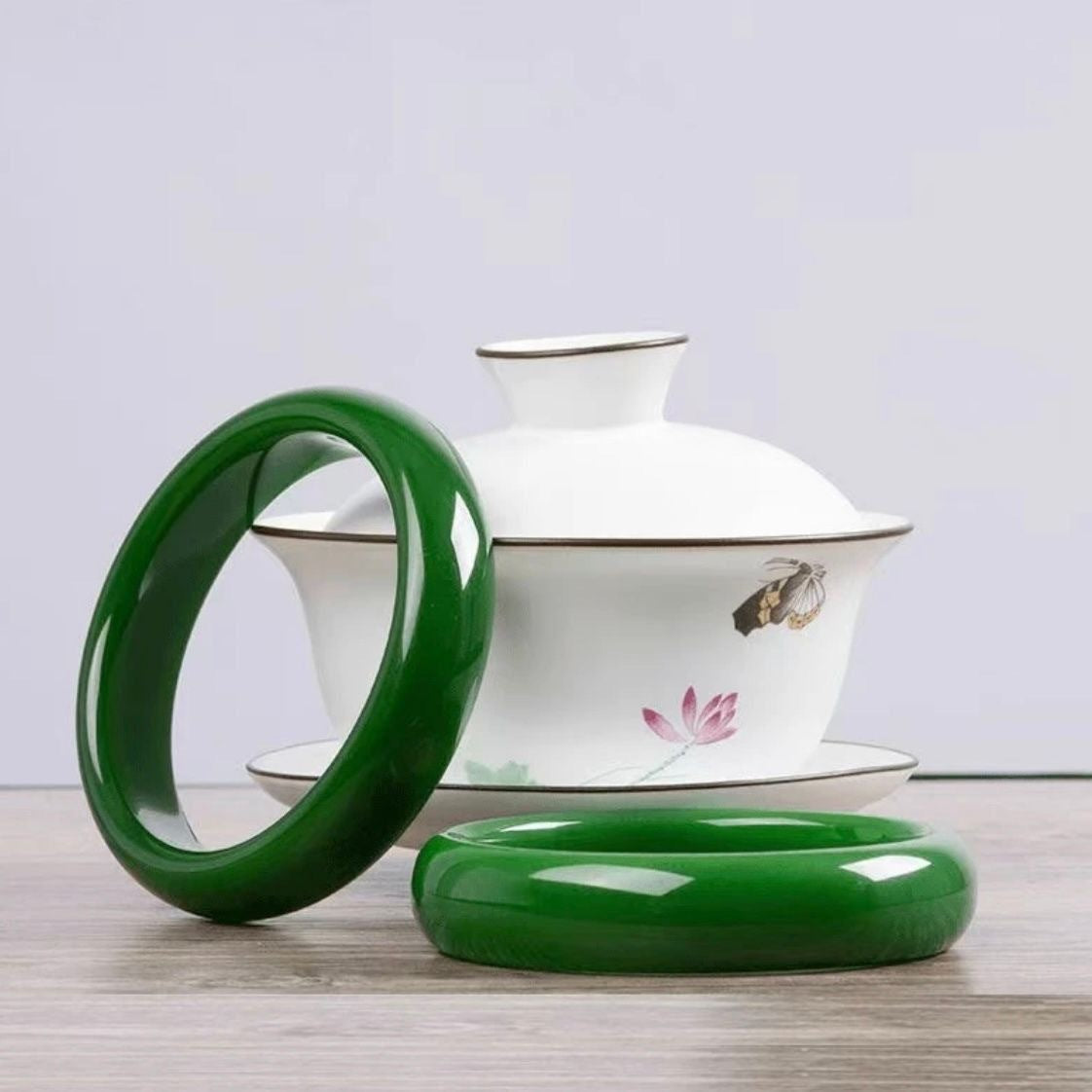 Bar Thick Type Emperor Green Chinese Style Bracelets