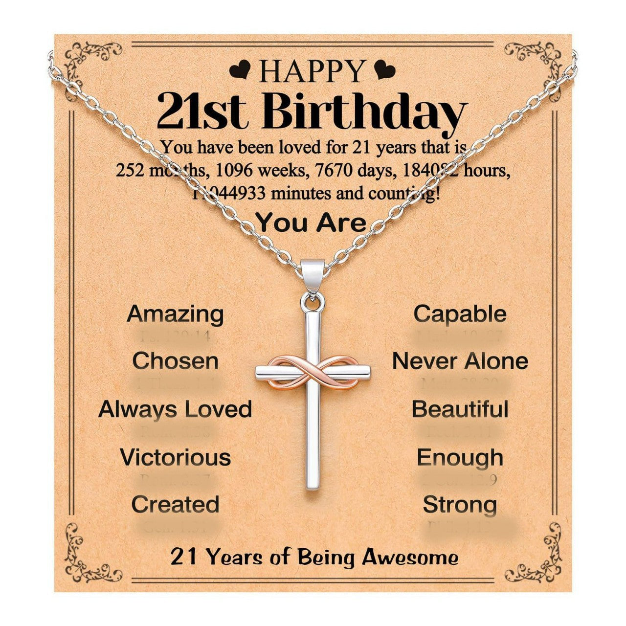 Women's Wireless Symbol Stainless Steel Rose Gold Blessing Necklace