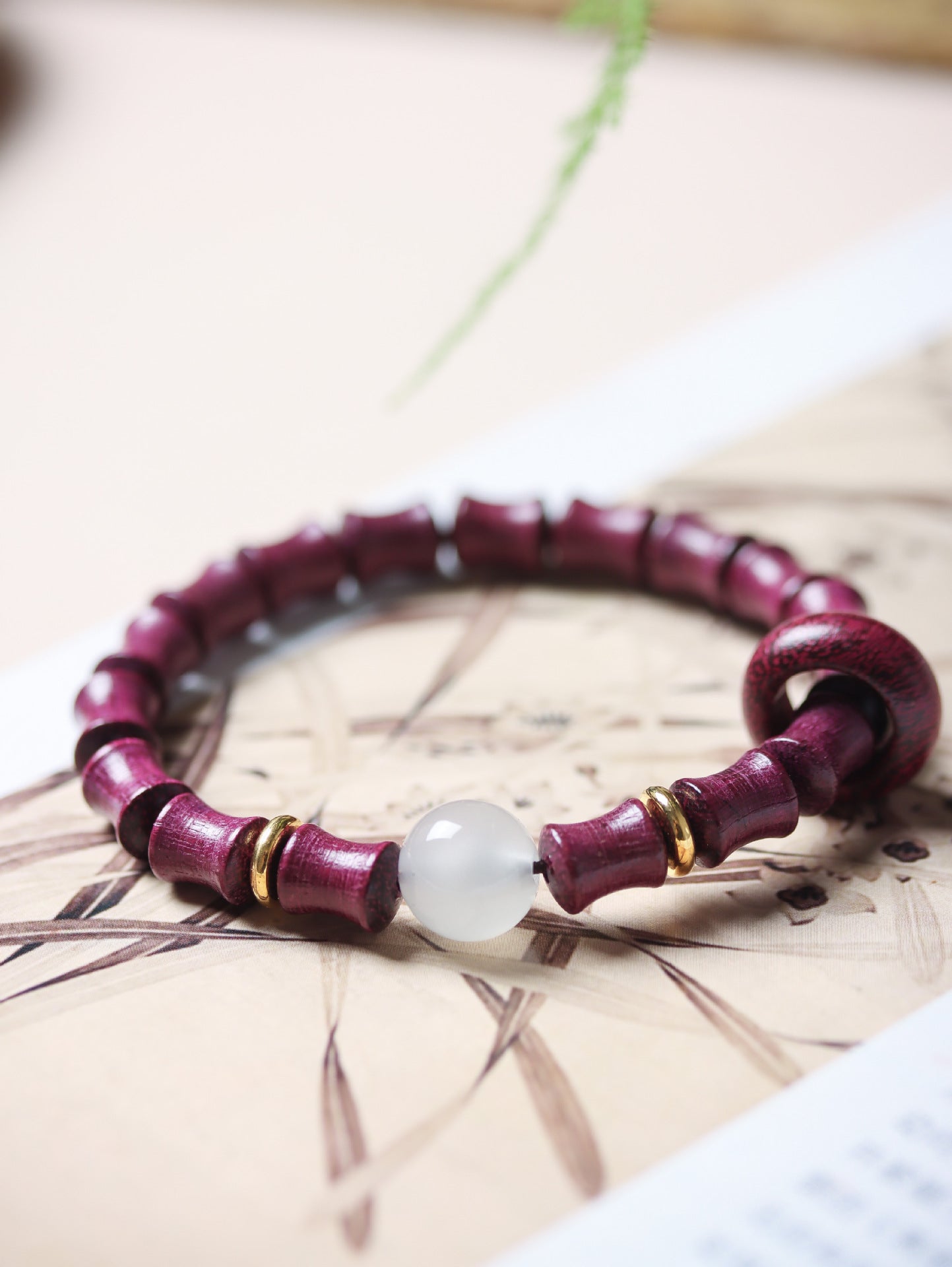 Women's & Men's Blackwood Bamboo Beads Wooden Cultural Artifact Bracelets
