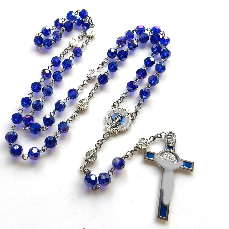 Women's & Men's Blue Crystal Drop Oil Fashion Trendy Necklace