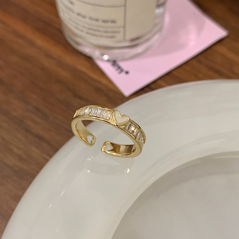 Loving Heart Zircon Trendy Temperament Index Finger Style Ring