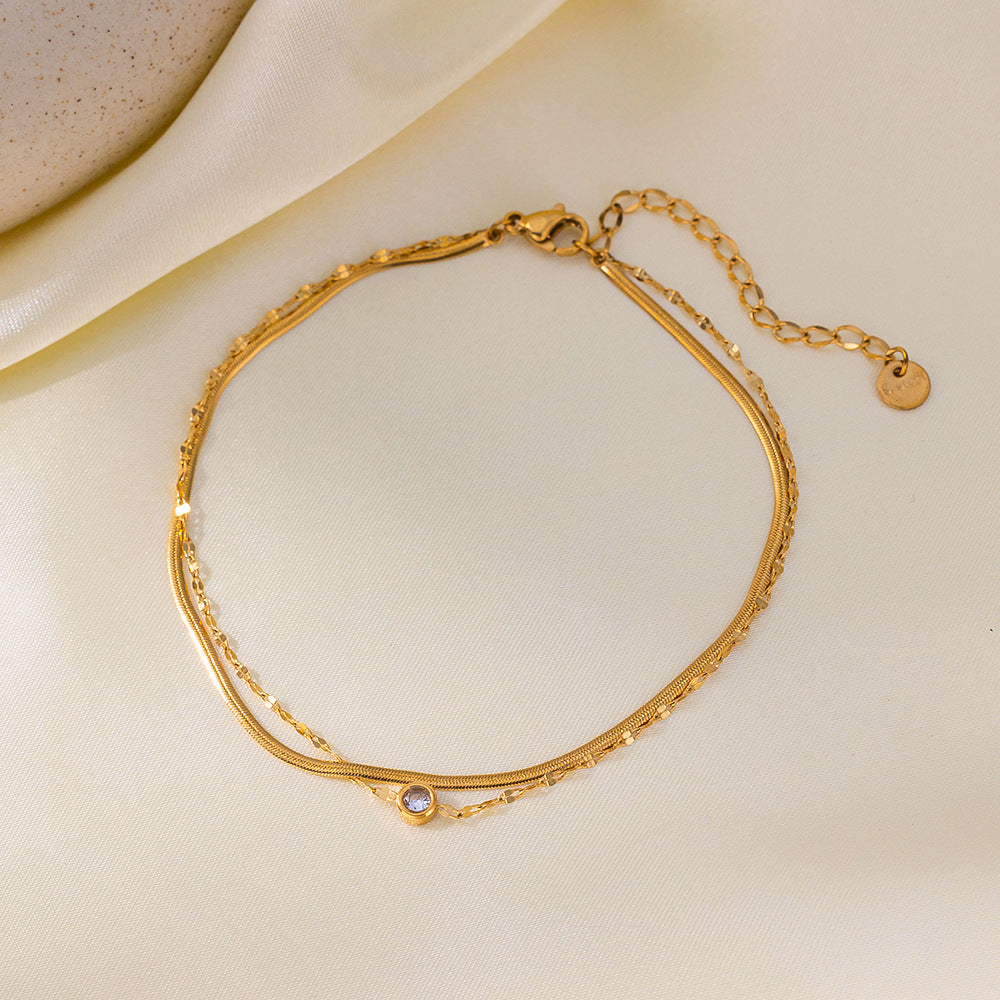 Women's Steel High-grade Gold Does Not Fade Anklets