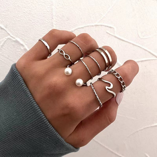 Knuckle Pcs Set Suit Simple Design Rings