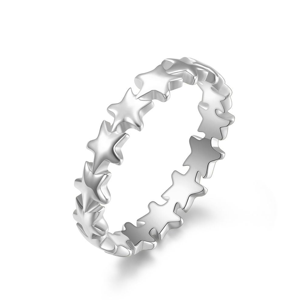 Women's Stackable Titanium Steel Niche Personality Wear Little Rings