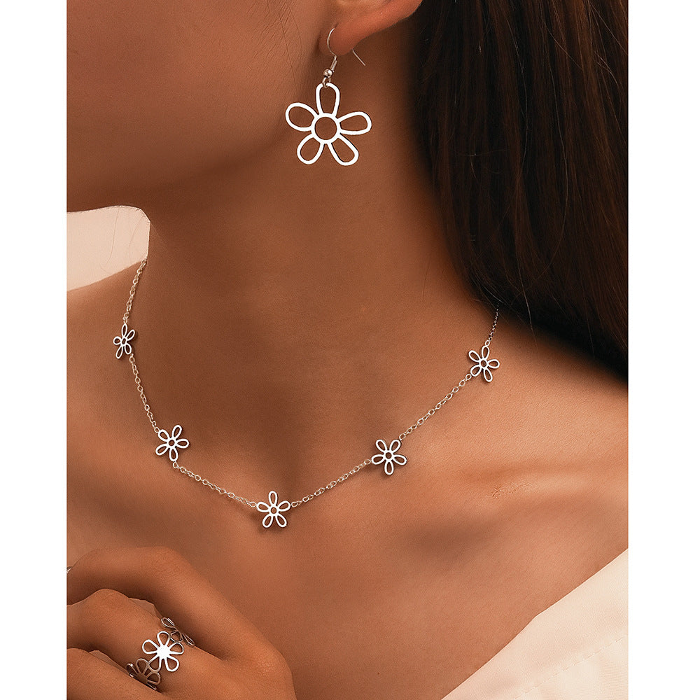 Stainless Steel Female Simple Fashion Personality Clavicle Jewelry Set