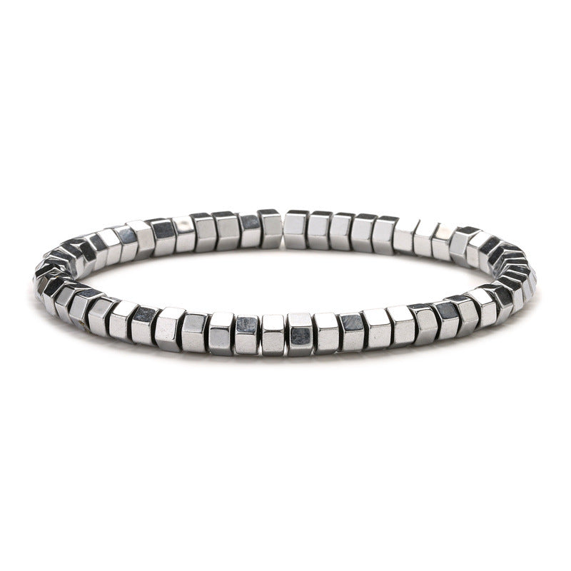 Fashion Stylish Men's Magnetic Haematite Beaded Bracelet